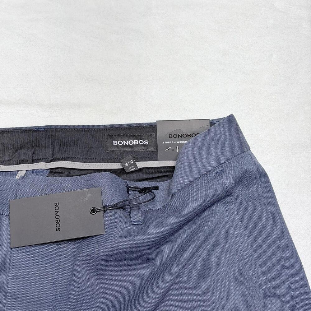 NWT Bonobos Stretch Weekday Warrior Chino Pants Mens 38x32 Slim Blue Grey Cotton